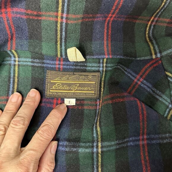 Eddie Bauer Mountain Parka Jacket Anorak Vintage Wool Plaid Lined Mens Size L - Picture 12 of 16